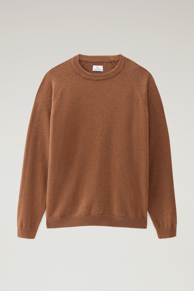 Dark Brown Woolrich Luxe Crewneck In Pure Cashmere Men's T Shirts | 5246381-TA