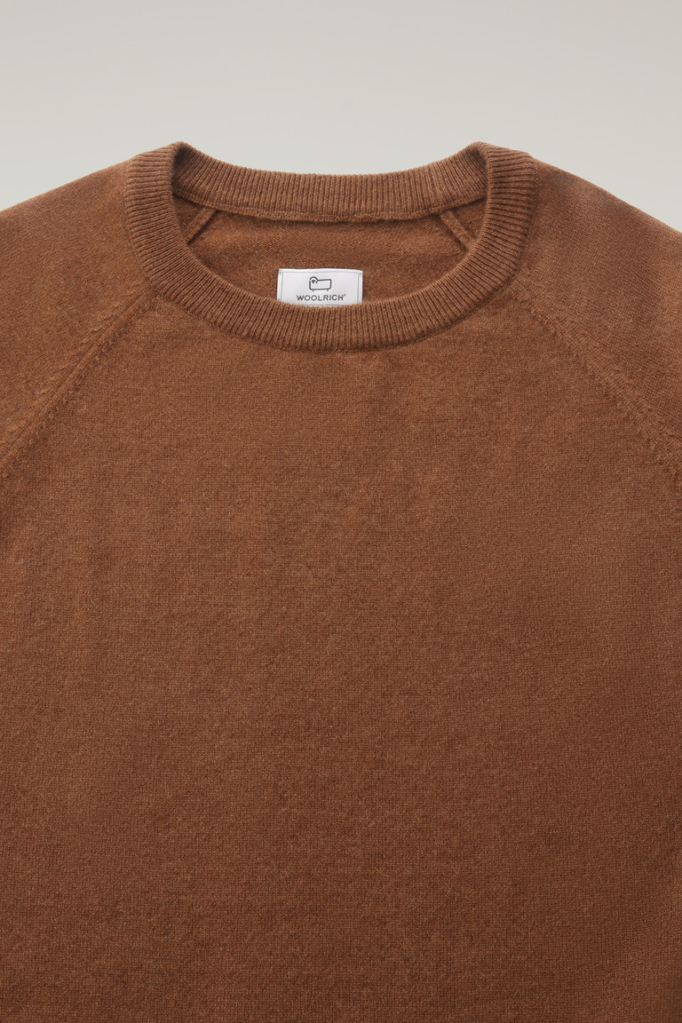 Dark Brown Woolrich Luxe Crewneck In Pure Cashmere Men's T Shirts | 5246381-TA