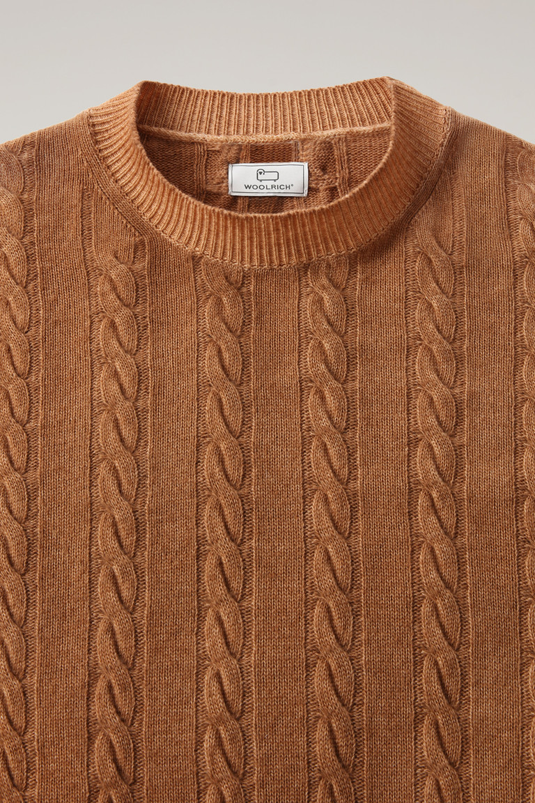 Dark Brown Woolrich Unisex Garment-Dyed Aran Men's Knitwear | 5809234-PD