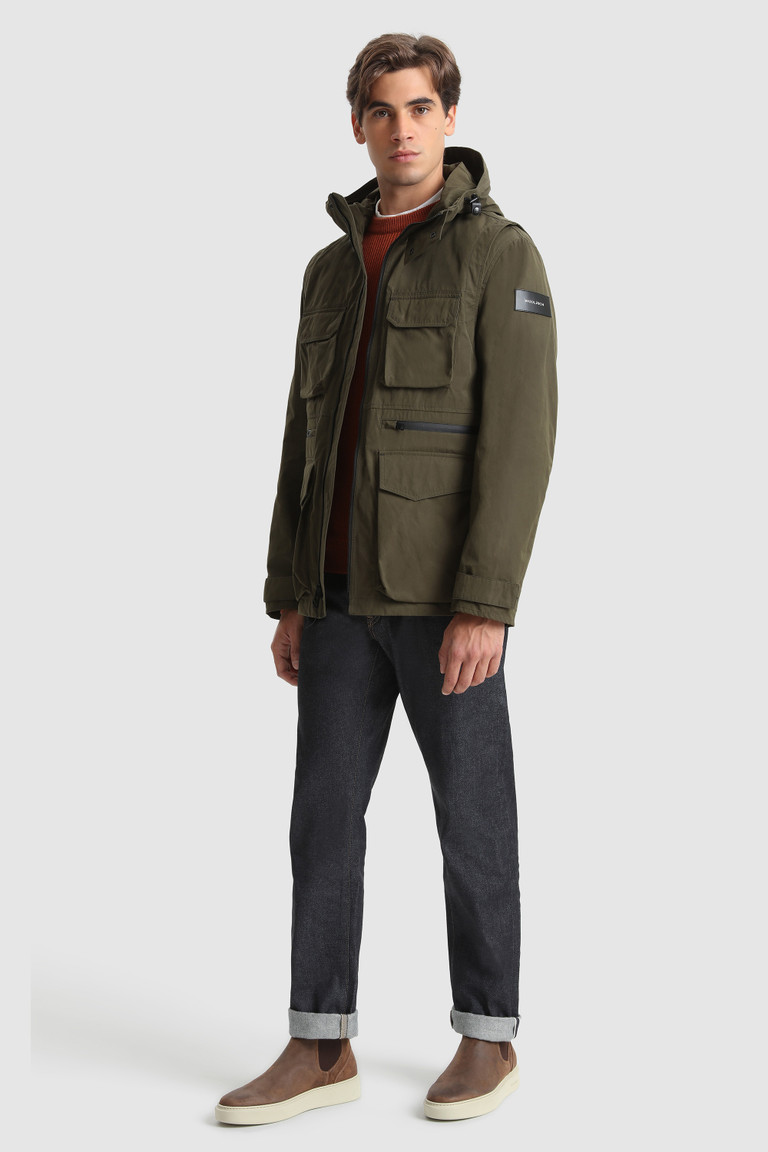 Dark Green Woolrich Arrowood 2-In-1 Multi-Pocket Field Men\'s Jackets | 0728653-JT