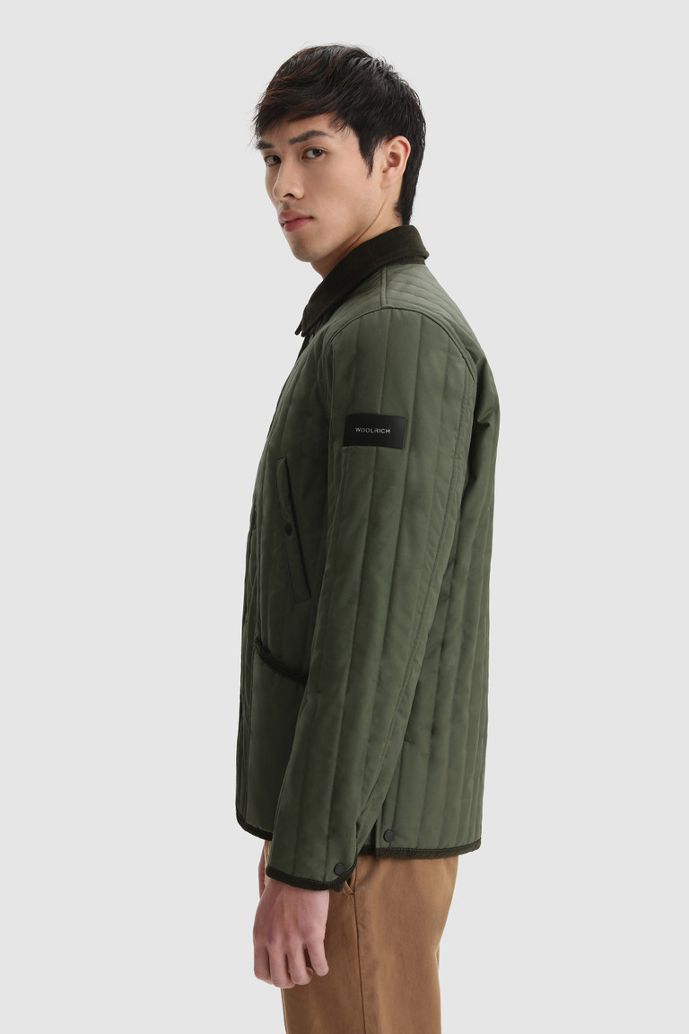 Dark Green Woolrich Barrier Overin British Millerain Waxed Cotton Men's Jackets | 6857094-TV