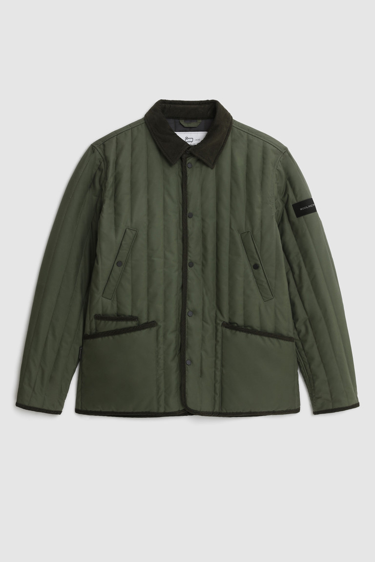 Dark Green Woolrich Barrier Overin British Millerain Waxed Cotton Men's Jackets | 6857094-TV