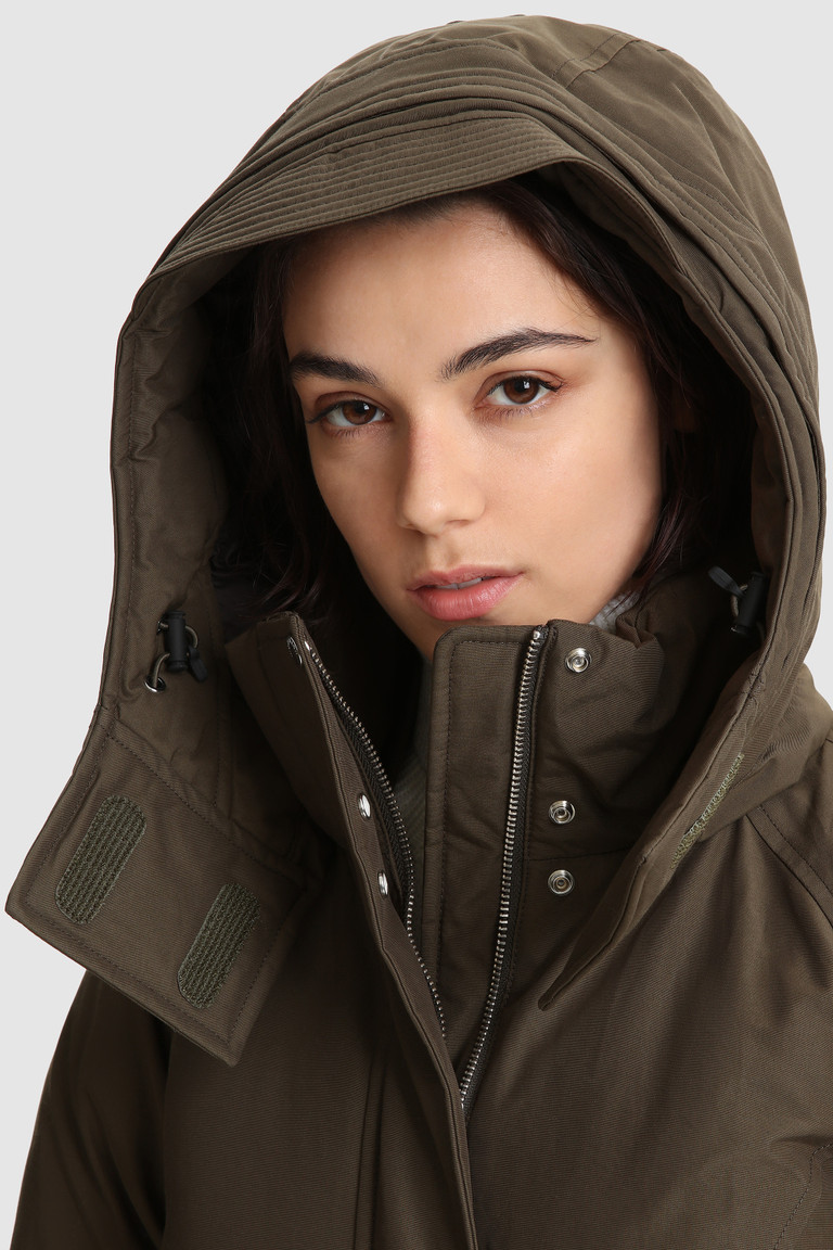 Dark Green Woolrich Chena With Removable Hood Women's Parka Jackets | 8190274-KM