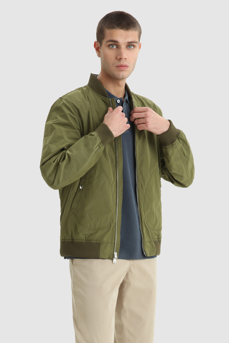 Dark Green Woolrich City Light Bomber Men\'s Jackets | 3769452-HG