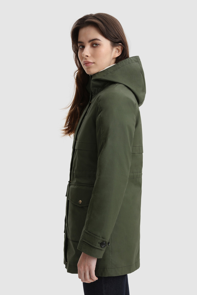 Dark Green Woolrich Conway 2-In-1 British Millerain Waxed Cotton Women's Jackets | 1029384-PM