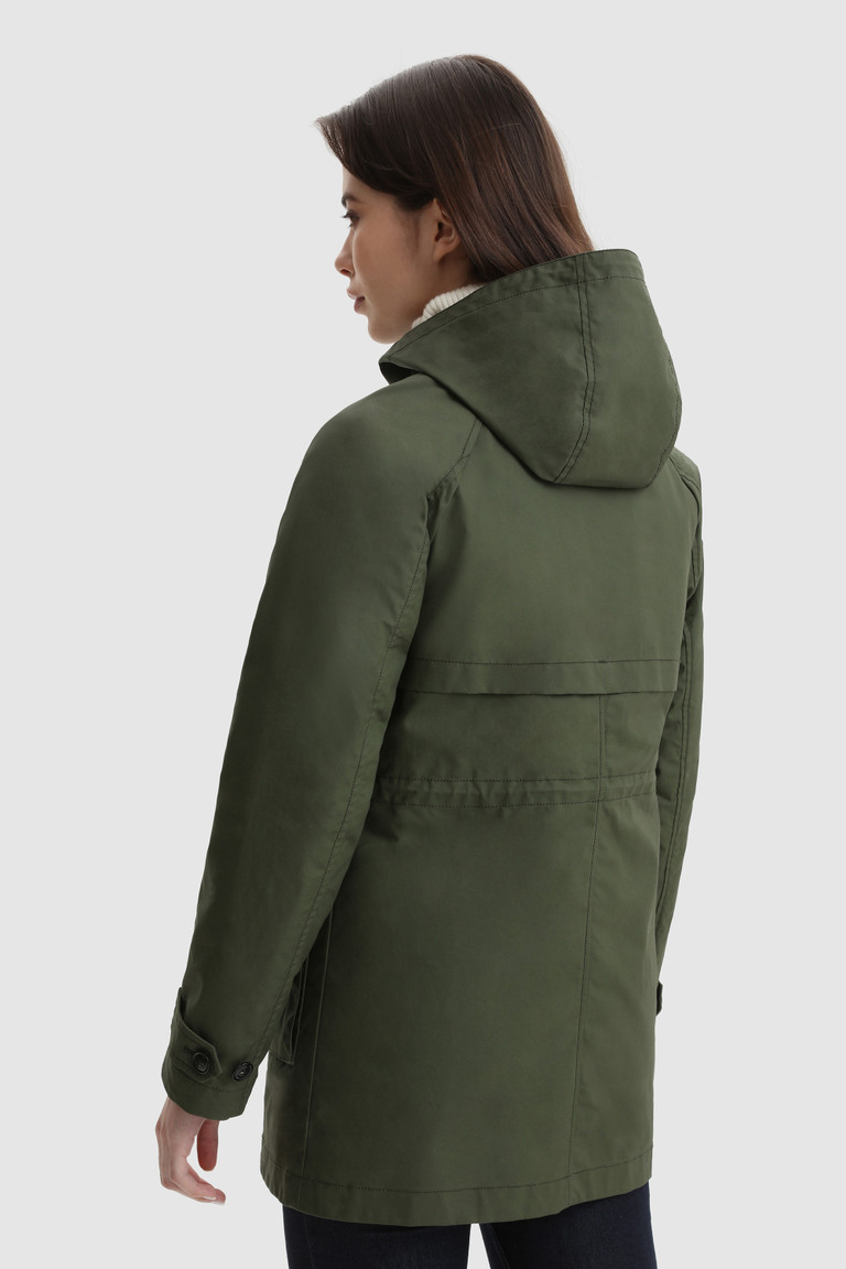 Dark Green Woolrich Conway 2-In-1 British Millerain Waxed Cotton Women's Jackets | 1029384-PM