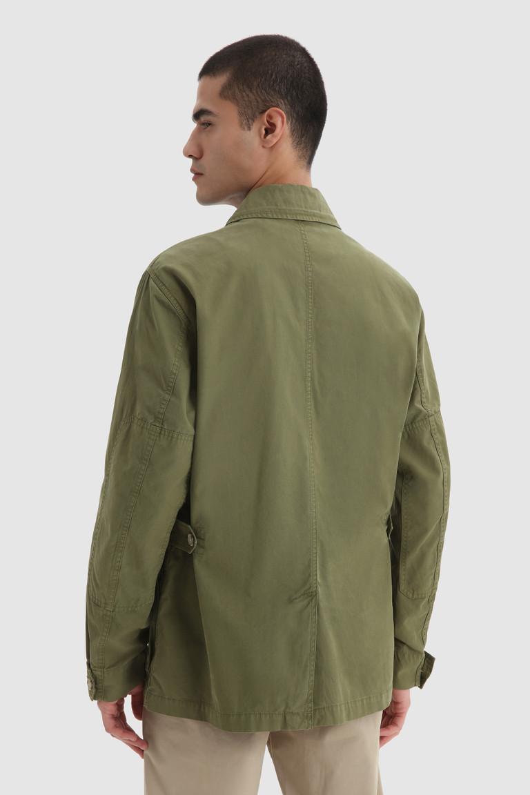 Dark Green Woolrich Crew Field In Soft Garment-Dyed Cotton Men's Jackets | 4870639-OD