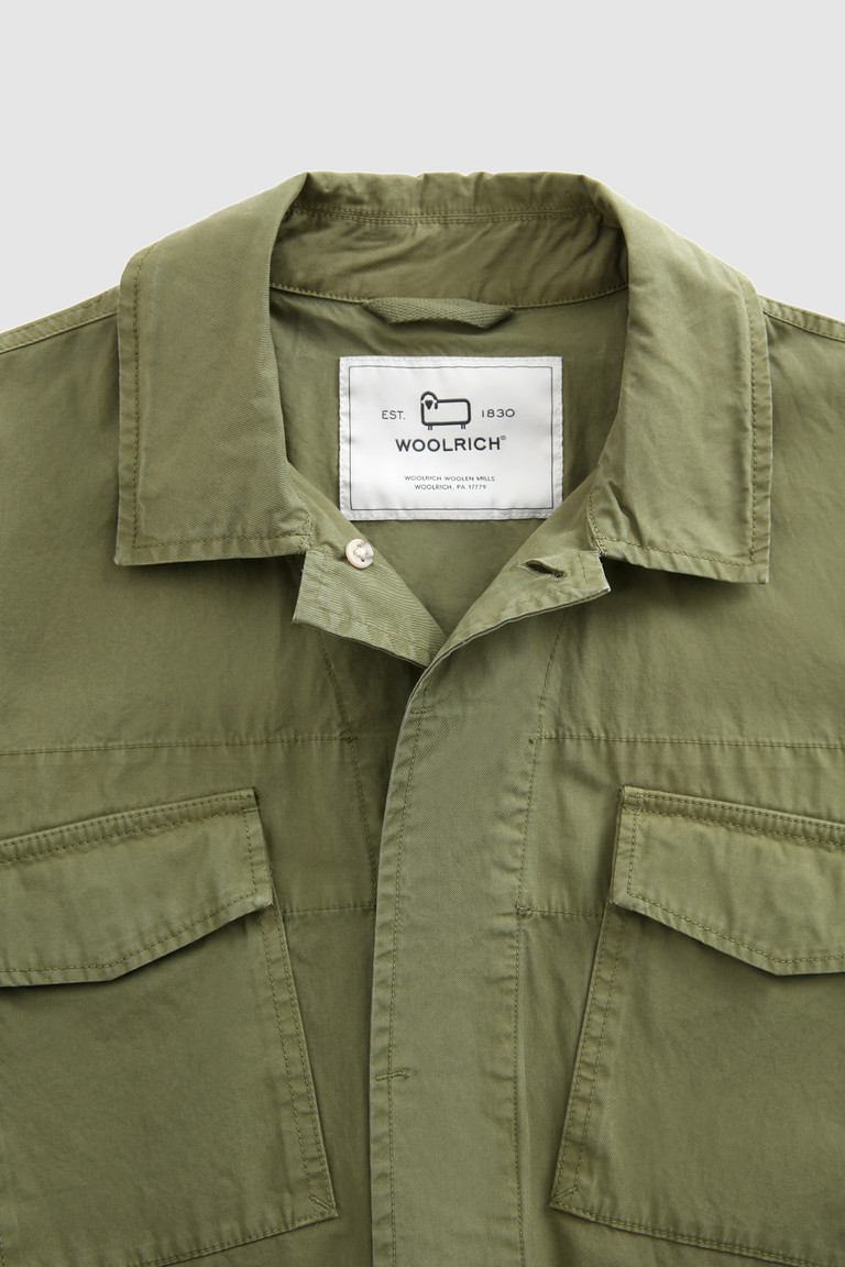 Dark Green Woolrich Crew Field In Soft Garment-Dyed Cotton Men's Jackets | 4870639-OD