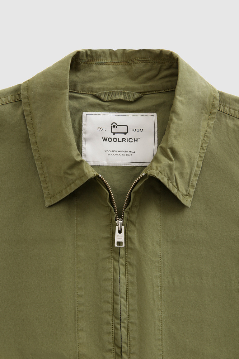 Dark Green Woolrich Crew In Soft Garment-Dyed Cotton Men's Jackets | 3976185-MR