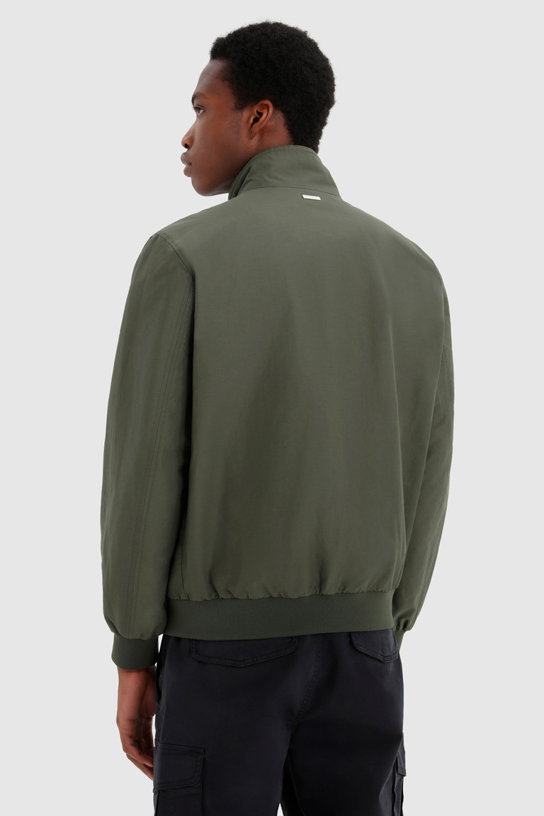 Dark Green Woolrich Cruiser Bomber In Eco Ramar Fabric Men's Jackets | 2107936-UJ