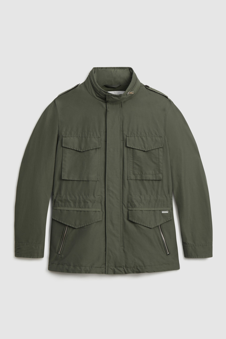 Dark Green Woolrich Cruiser Field In Eco Ramar Fabric Men's Jackets | 3697042-QO