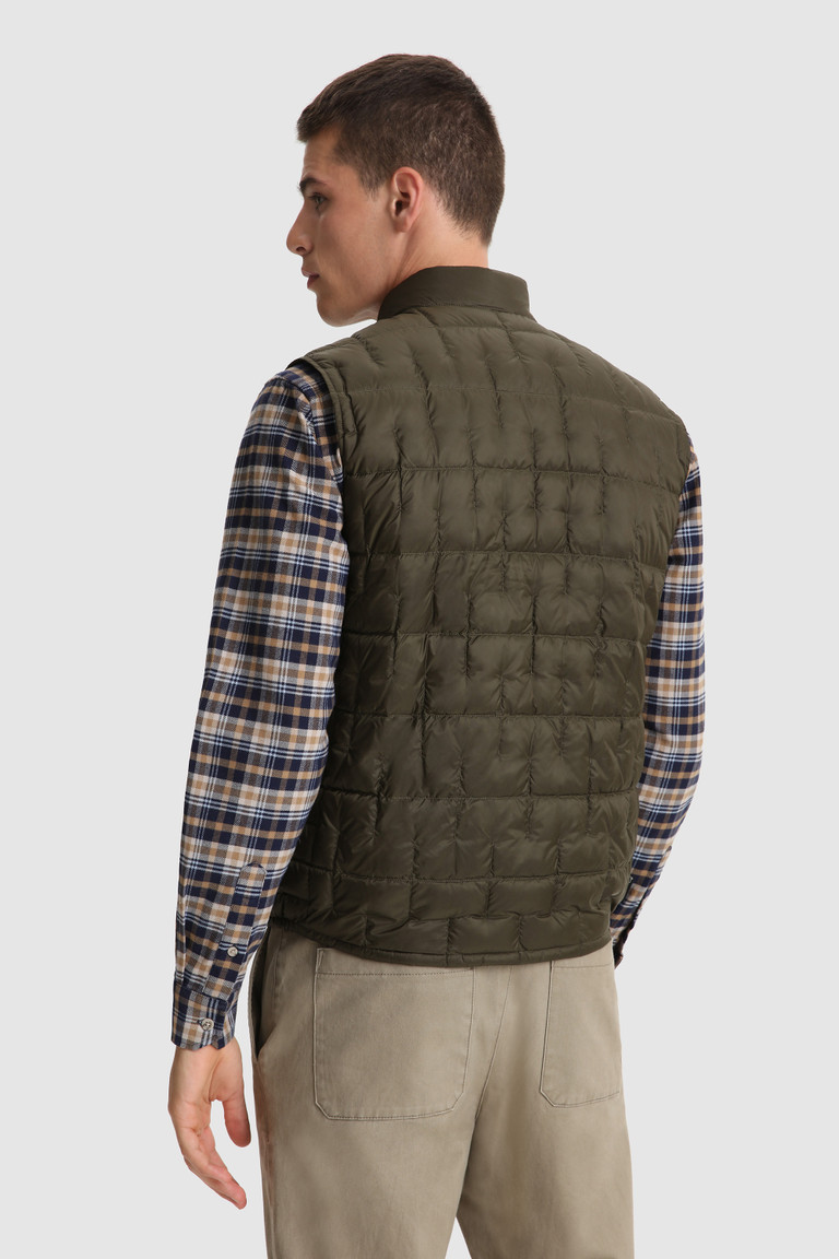 Dark Green Woolrich Deepsix Packable In Recycled Fabric Men's Vest | 6034798-BW