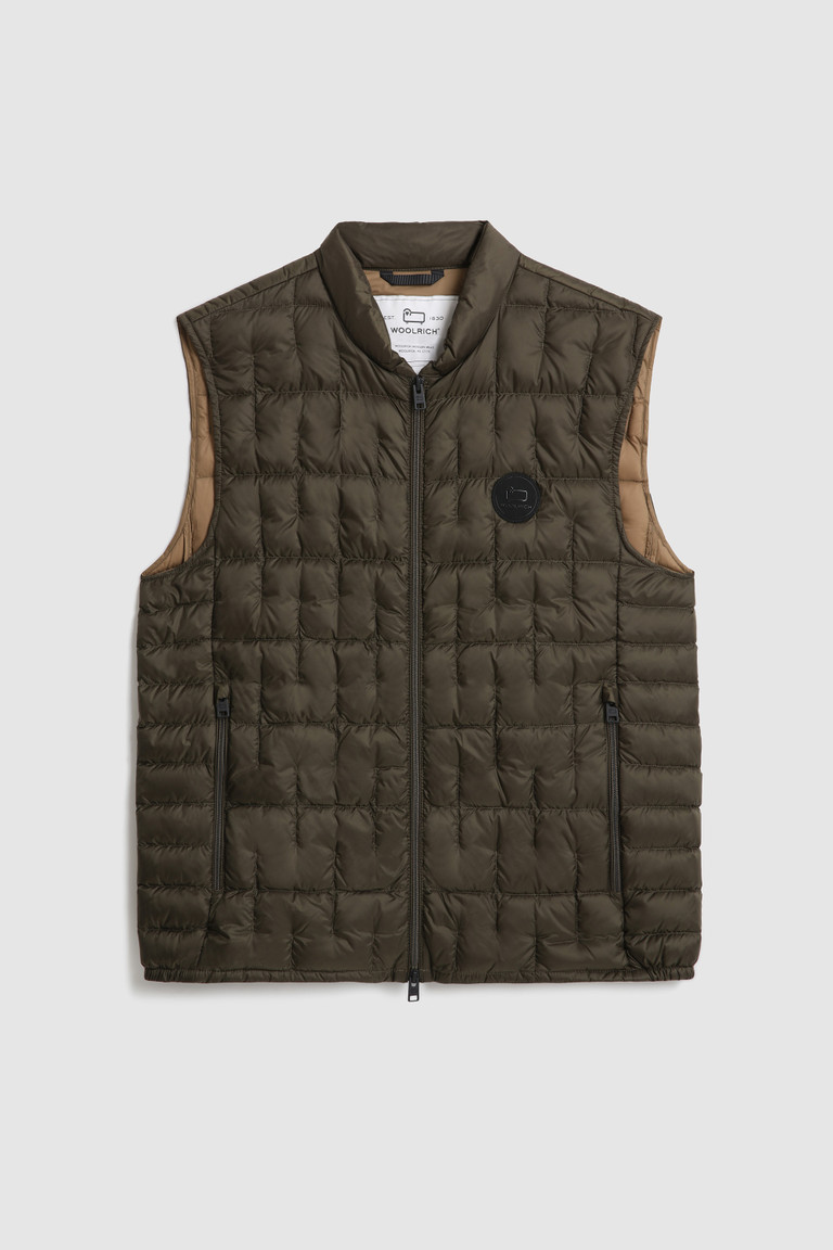 Dark Green Woolrich Deepsix Packable In Recycled Fabric Men's Vest | 6034798-BW