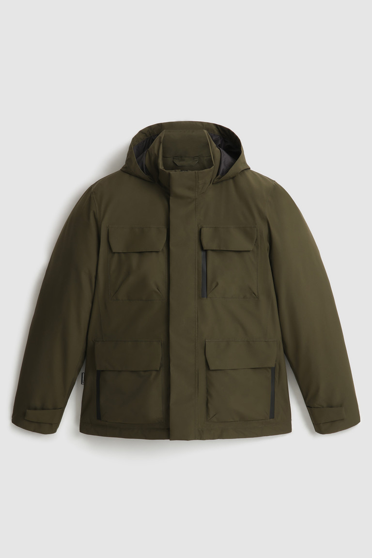 Dark Green Woolrich Gore-Tex Urban Field With Hidden Hood Men's Jackets | 6974132-TA