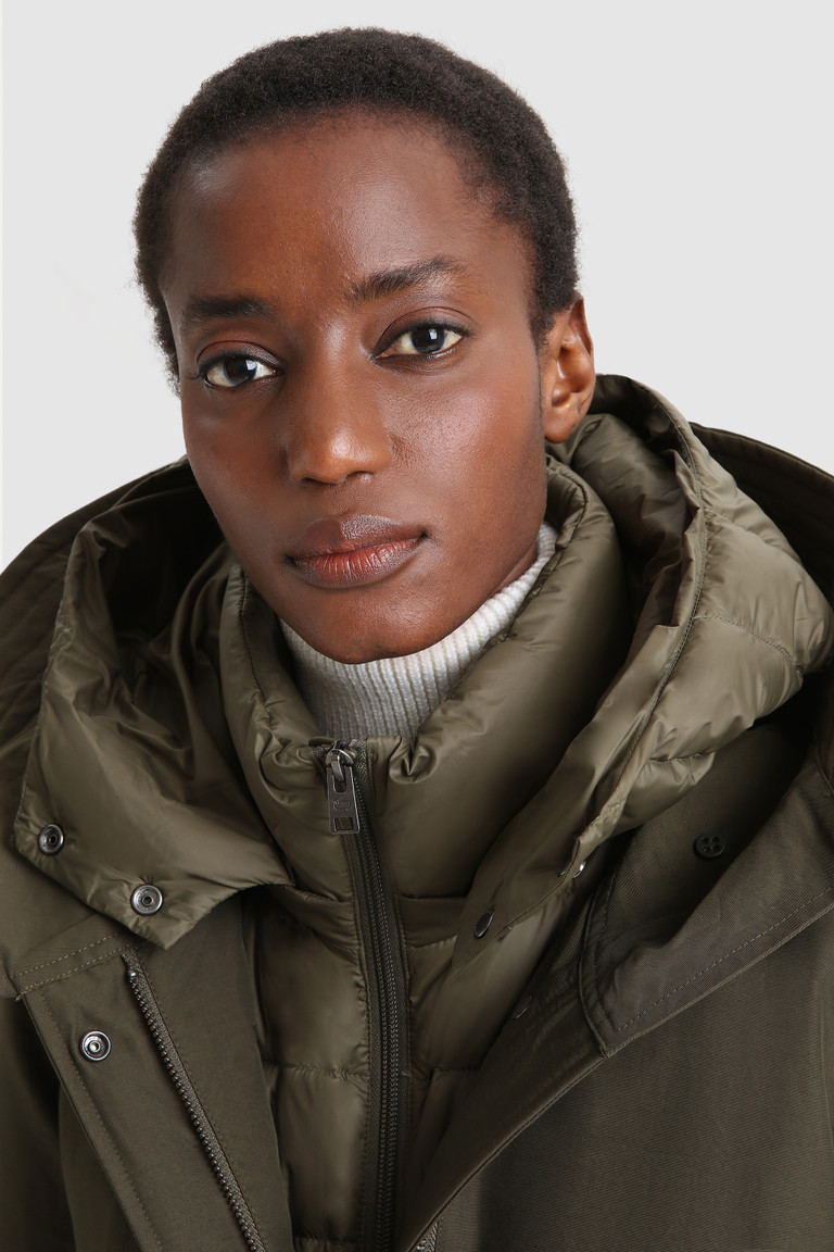 Dark Green Woolrich Military Long 3-In-1 In Eco Ramar Women's Parka Jackets | 0516247-FP