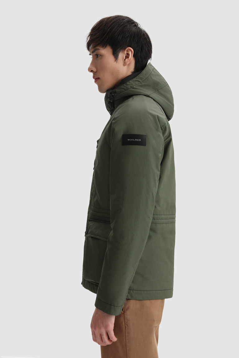 Dark Green Woolrich Mountain In British Millerain Waxed Cotton Men's Jackets | 4126857-MT