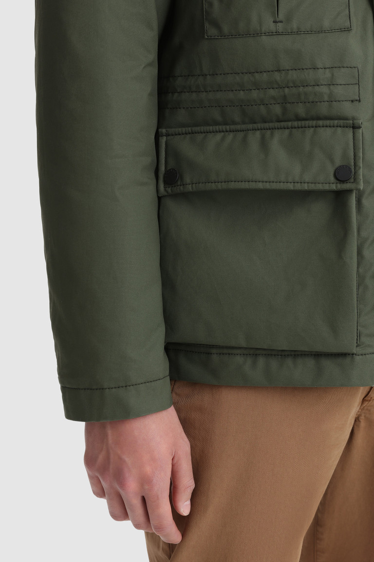 Dark Green Woolrich Mountain In British Millerain Waxed Cotton Men's Jackets | 4126857-MT