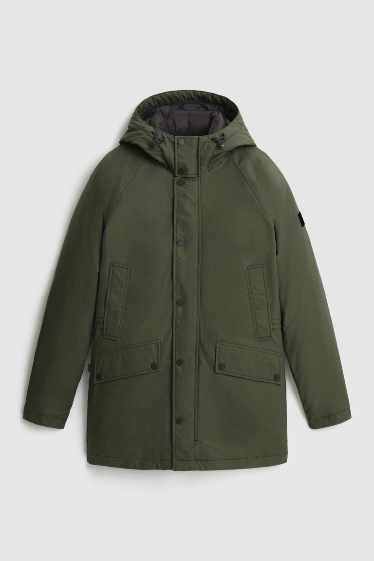 Dark Green Woolrich Polar In British Millerain Waxed Cotton Men's Parka Jackets | 2536198-XI