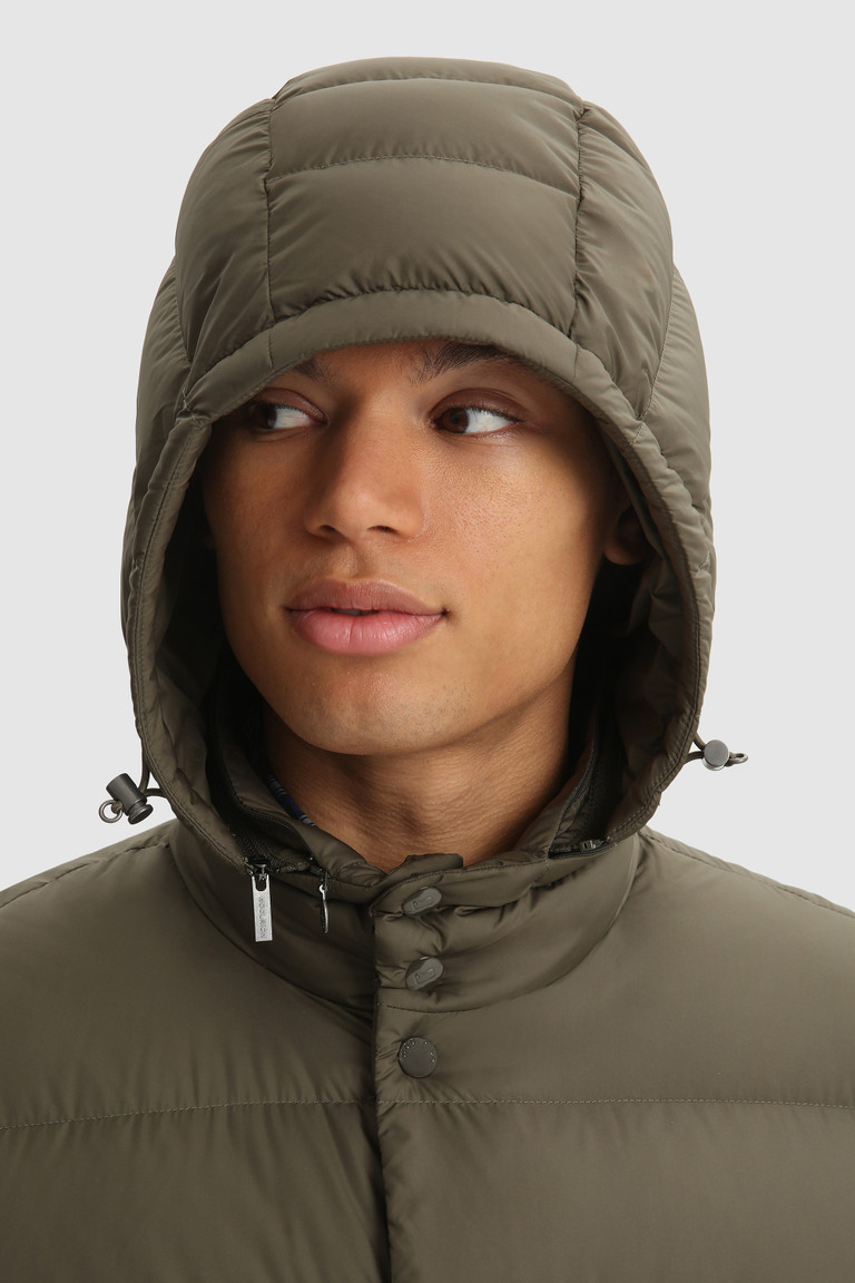 Dark Green Woolrich Sierra Padded With Removable Hood Men's Down Jackets | 1726438-TM