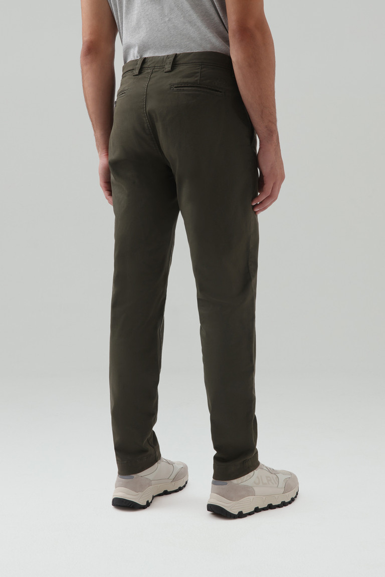 Dark Green Woolrich Stretch Cotton Chino Men's Pants | 8421367-FH