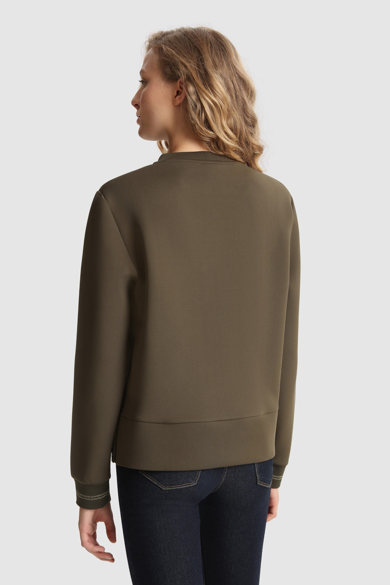 Dark Green Woolrich Stretch With Side Opening Women's Sweatshirts | 3147092-WB