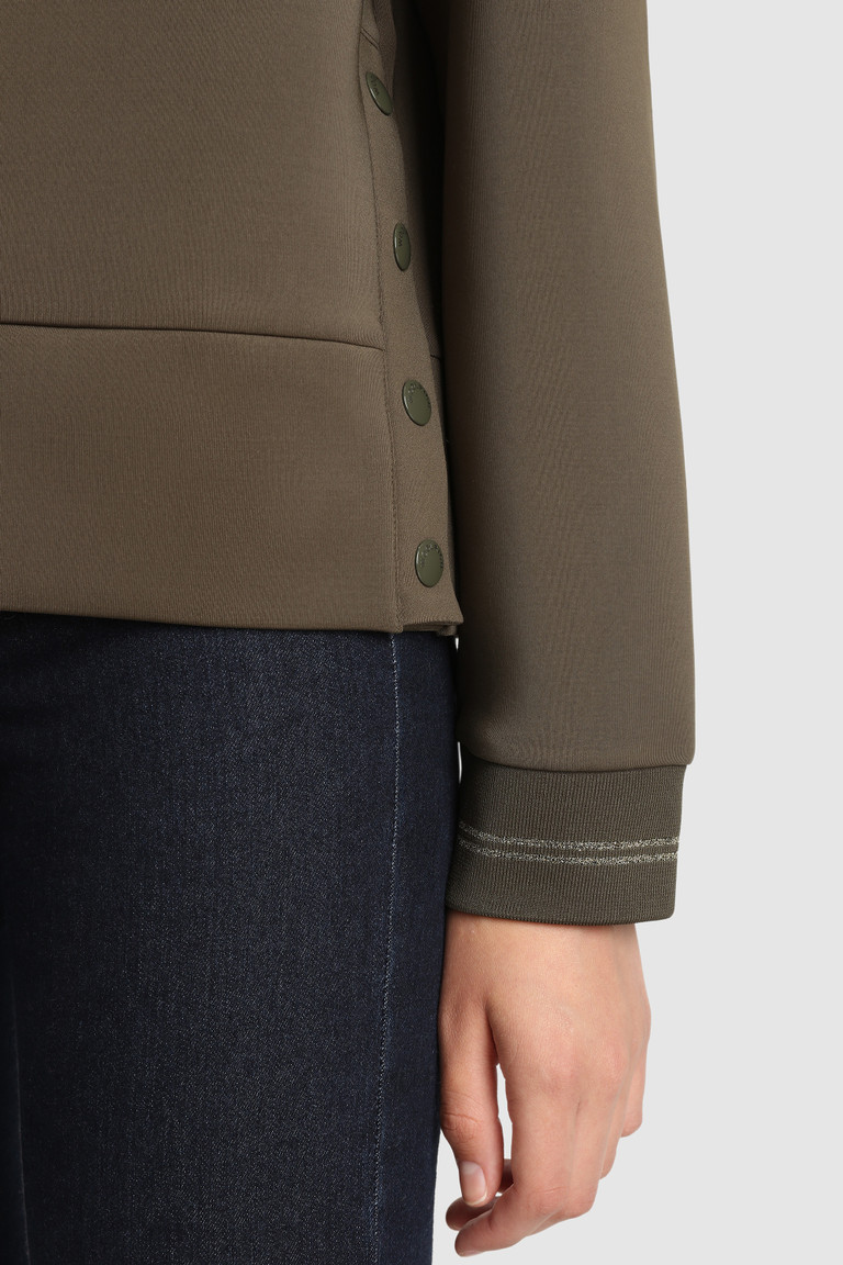 Dark Green Woolrich Stretch With Side Opening Women's Sweatshirts | 3147092-WB