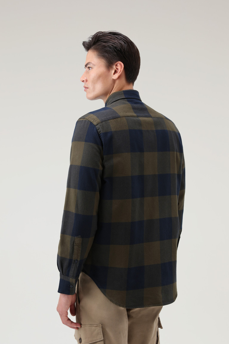 Dark Green Woolrich Trout Run Flannel With Buffalo Check Archive Pattern Men's Shirts | 8024167-ED