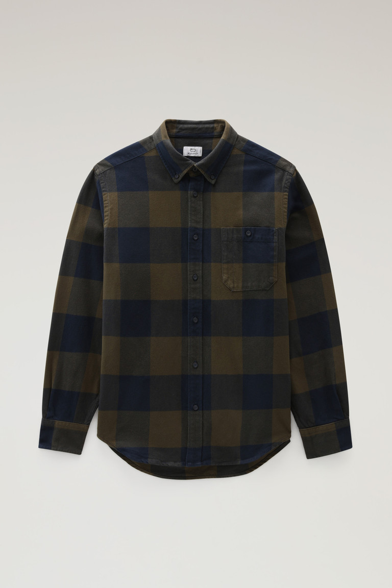 Dark Green Woolrich Trout Run Flannel With Buffalo Check Archive Pattern Men's Shirts | 8024167-ED