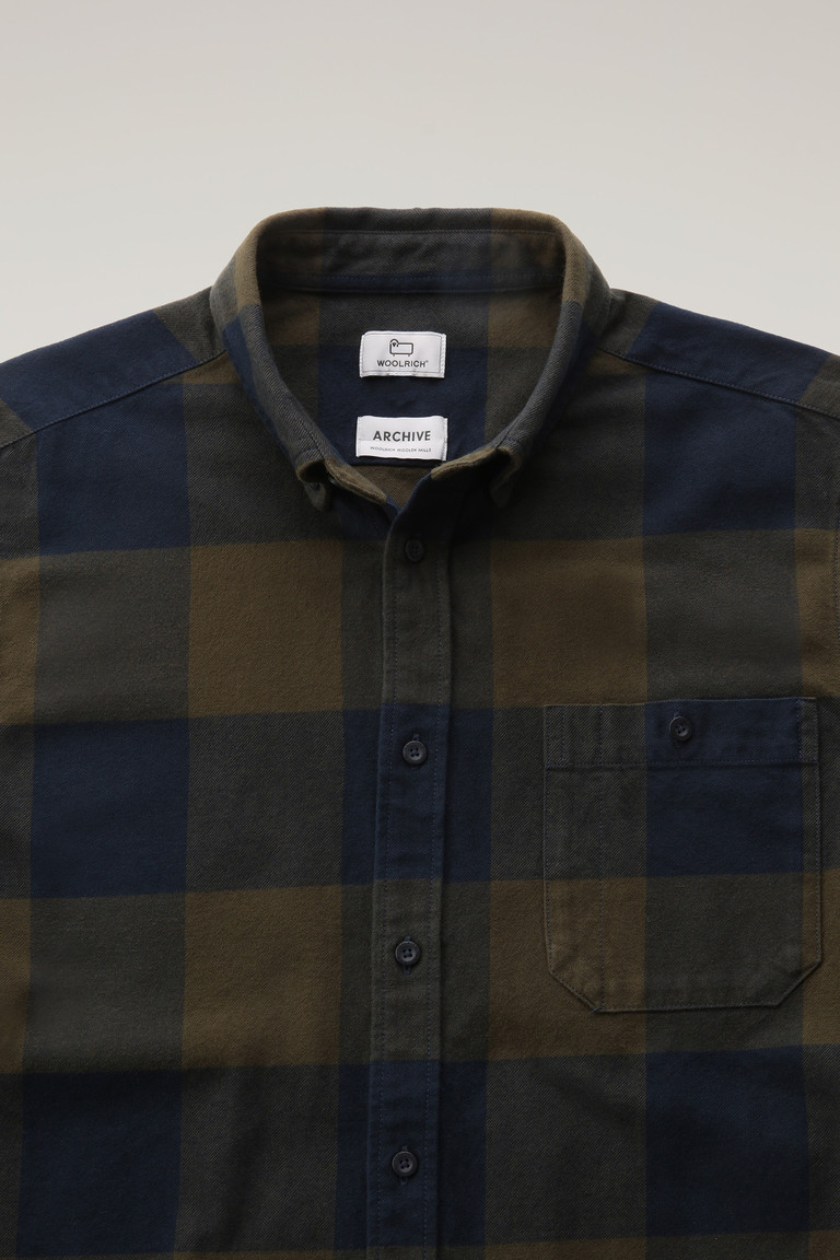 Dark Green Woolrich Trout Run Flannel With Buffalo Check Archive Pattern Men's Shirts | 8024167-ED