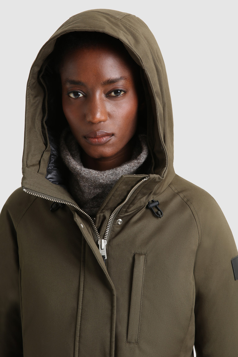 Dark Green Woolrich Yetna With Drawstring Women's Parka Jackets | 3571608-AH