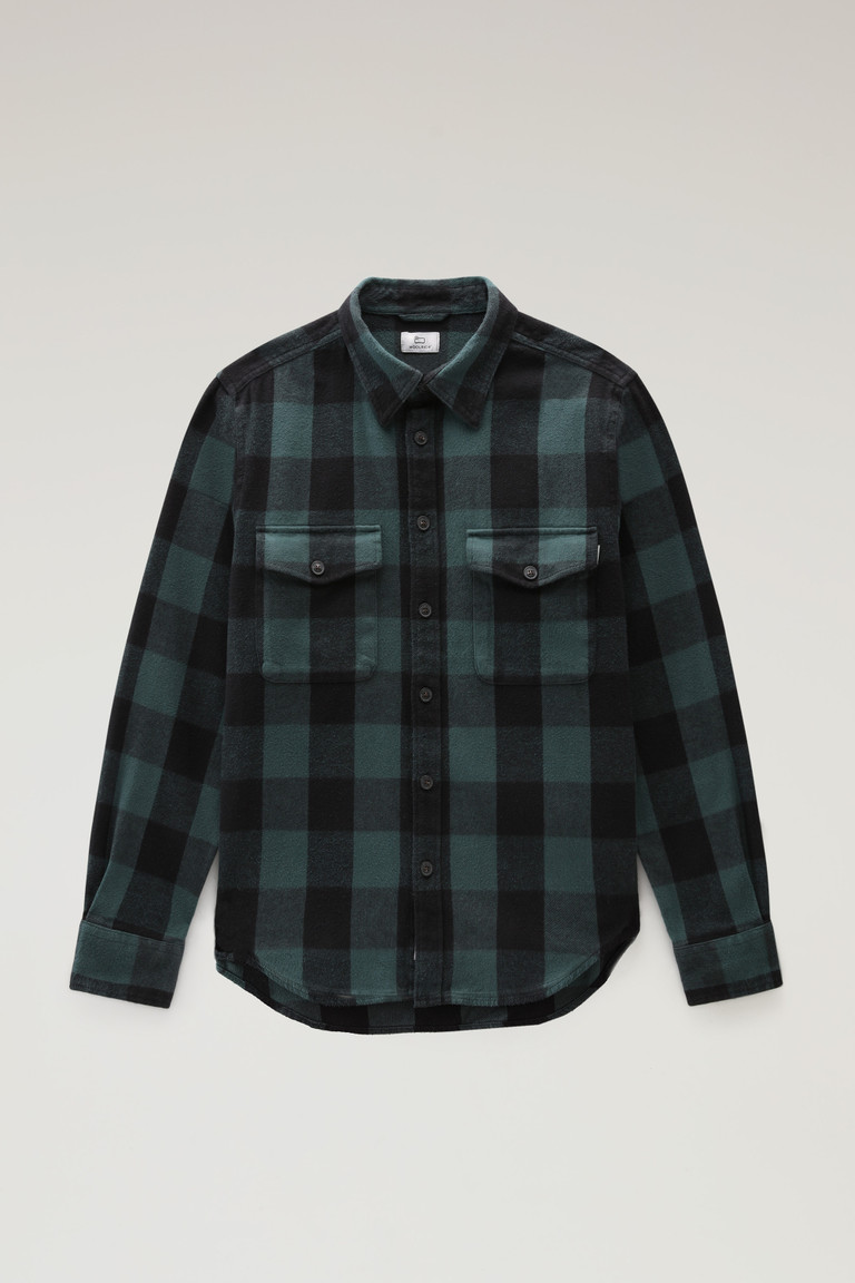 Deep Green Woolrich Oxbow Buffalo Flannel Men's Shirts | 8729653-MT