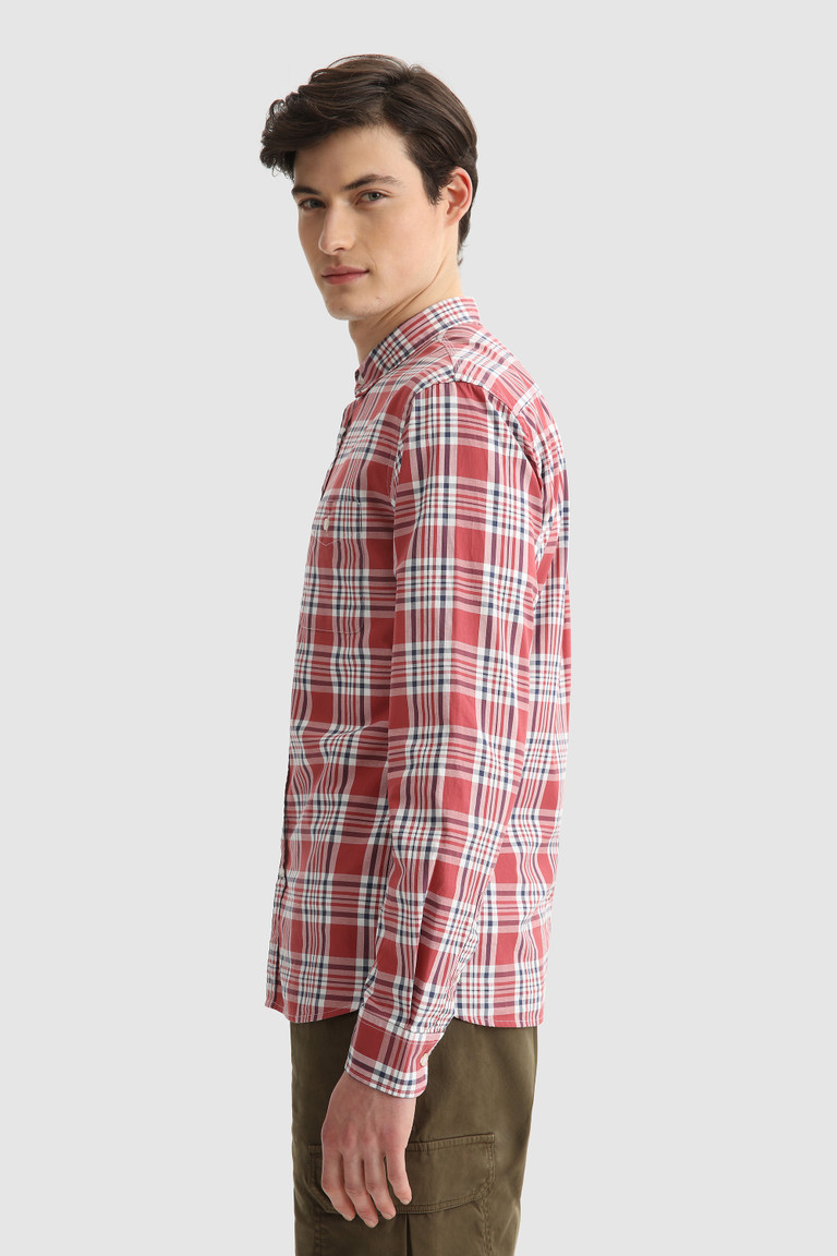 Deep Red Woolrich Oxford Pure Cotton Men's Shirts | 2678105-CG