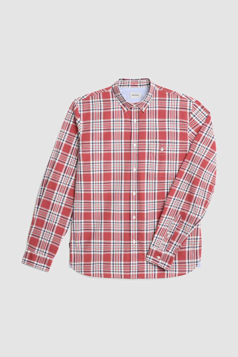 Deep Red Woolrich Oxford Pure Cotton Men's Shirts | 2678105-CG