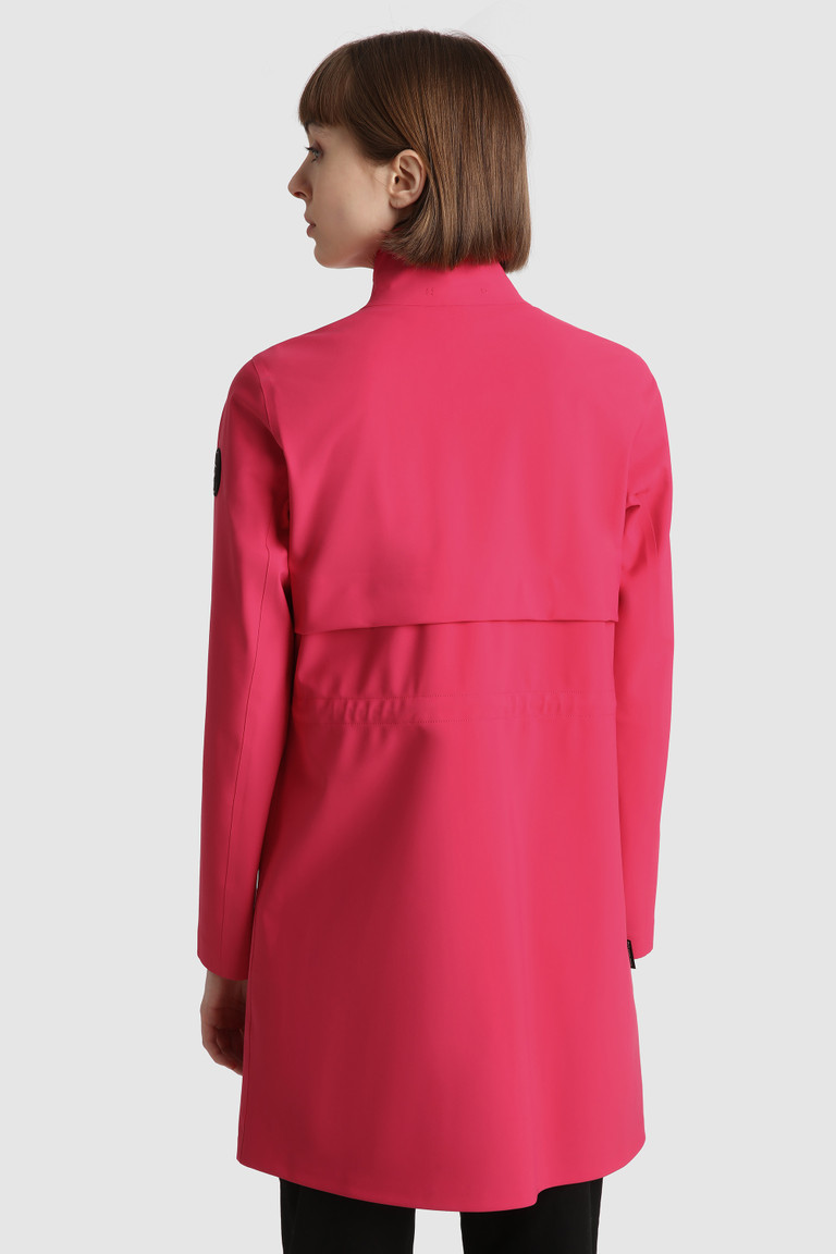 Fuchsia Woolrich Pequea Long In Stretch Jersey Women's Coats | 6408513-OI