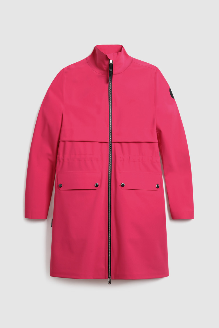 Fuchsia Woolrich Pequea Long In Stretch Jersey Women's Coats | 6408513-OI