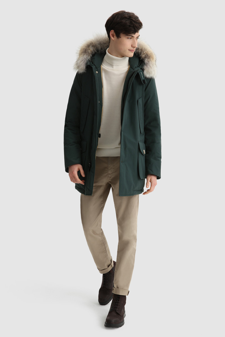 Green Woolrich Arctic In Ramar With Detachable Fur Trim Men\'s Parka Jackets | 4230169-QZ