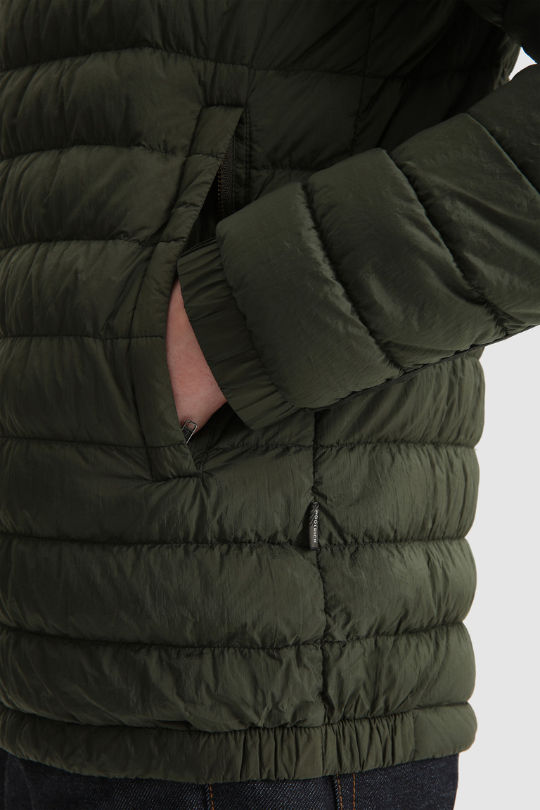 Green Woolrich Garment-Dyed Sundance Quilted Men's Down Jackets | 9138240-HT