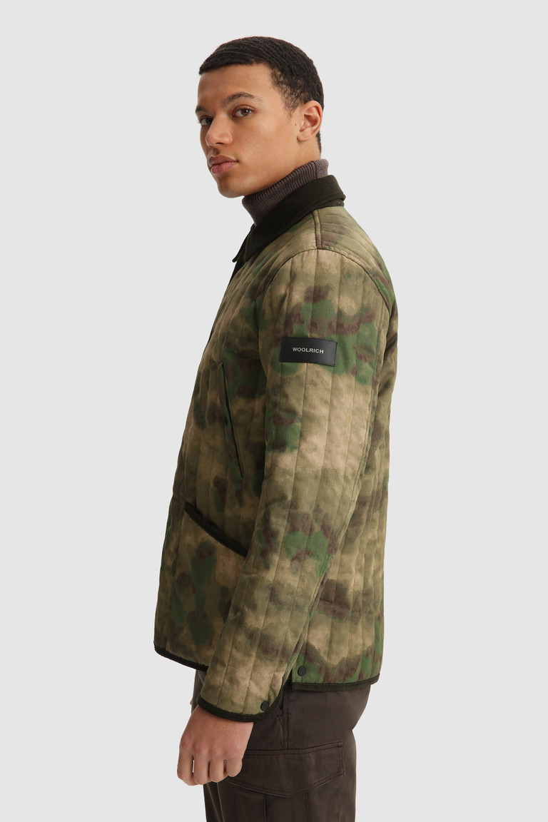 Green Woolrich Overin British Millerain Waxed Camo Cotton Men's Jackets | 9105628-SE