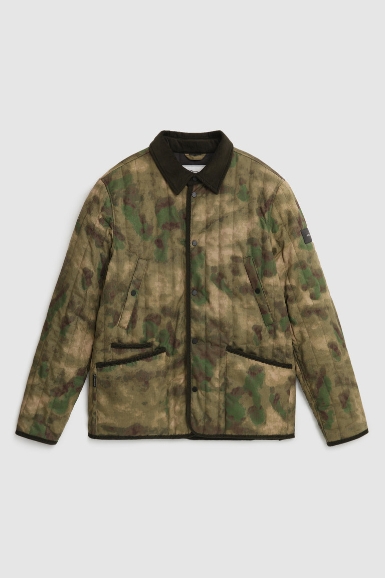 Green Woolrich Overin British Millerain Waxed Camo Cotton Men's Jackets | 9105628-SE