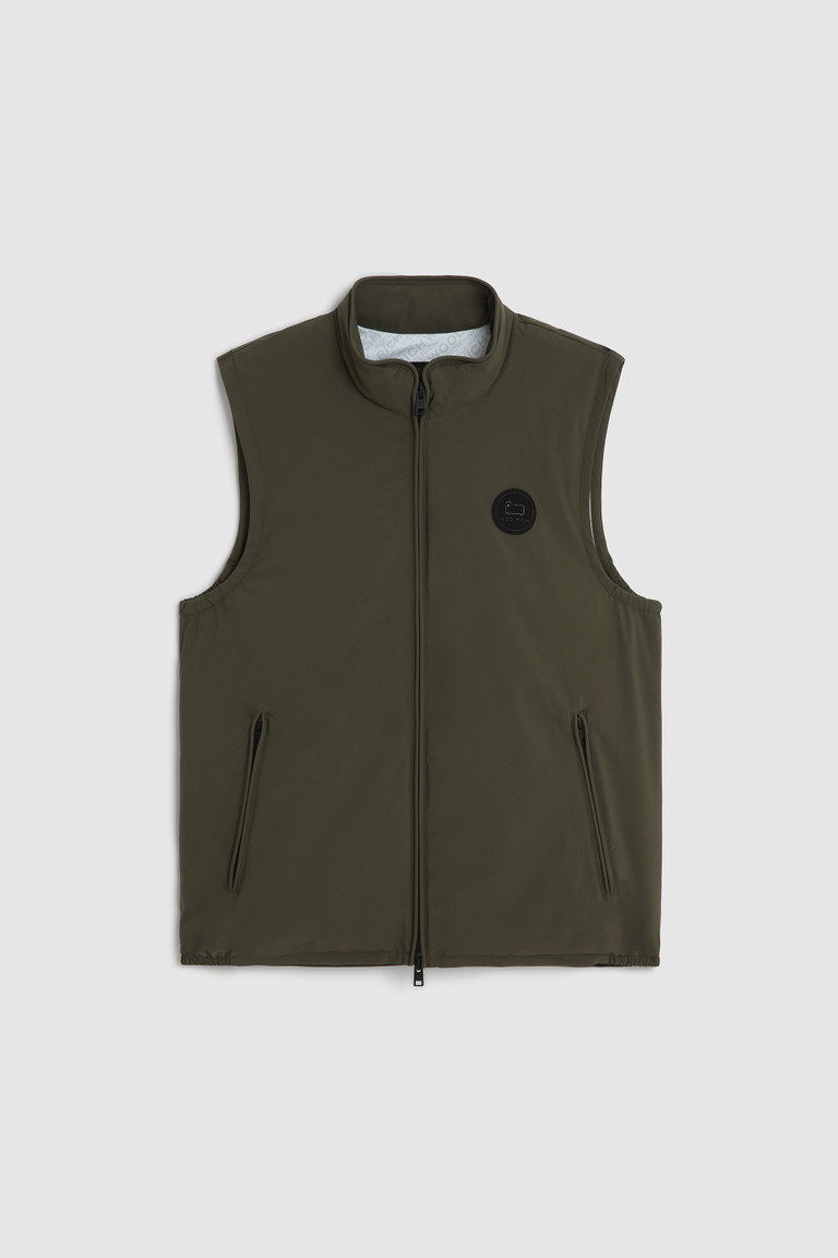 Green Woolrich Pacific Waterproof Padded Men's Vest | 9476350-AD