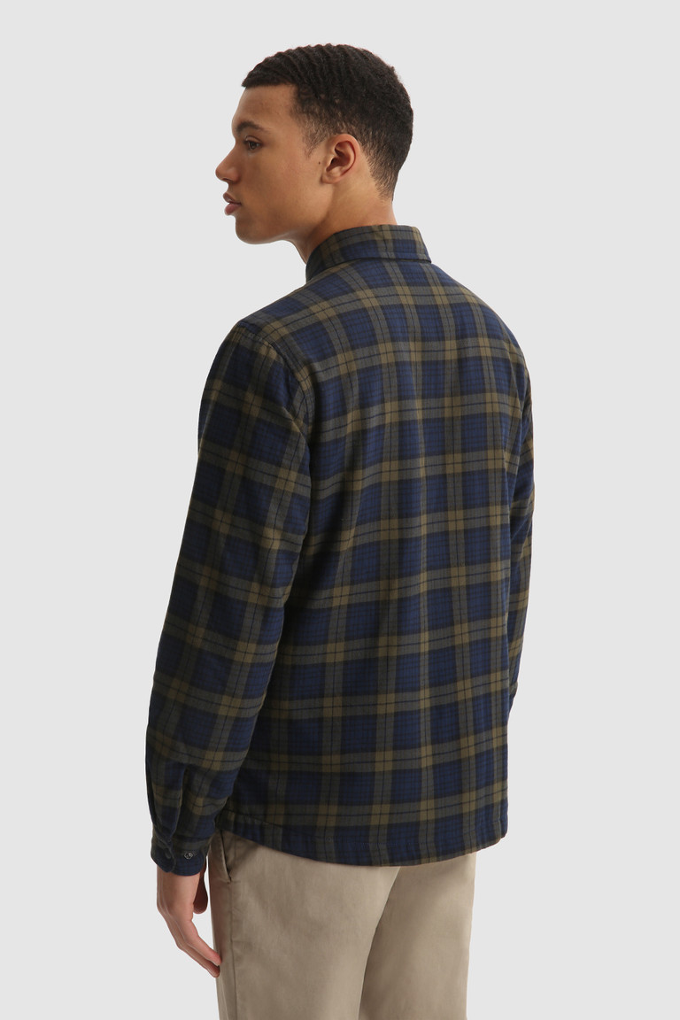 Green Woolrich Padded Madras Overshirt Men's Shirts | 7389652-RF