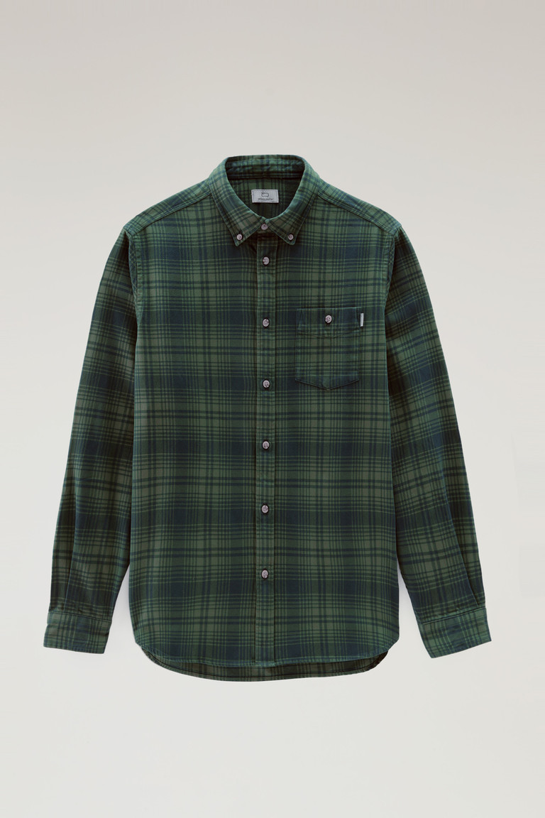 Green Woolrich Traditional Flannel Check Men's Shirts | 8347062-DY