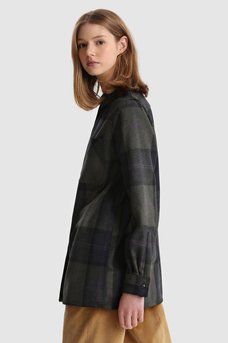 Grey / Purple Woolrich Boyfriend Over- Made Women's Jackets | 0285319-JF