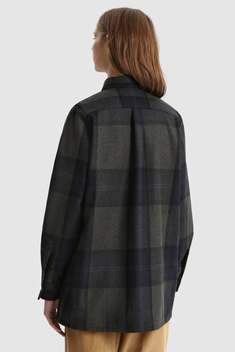 Grey / Purple Woolrich Boyfriend Over- Made Women's Jackets | 0285319-JF