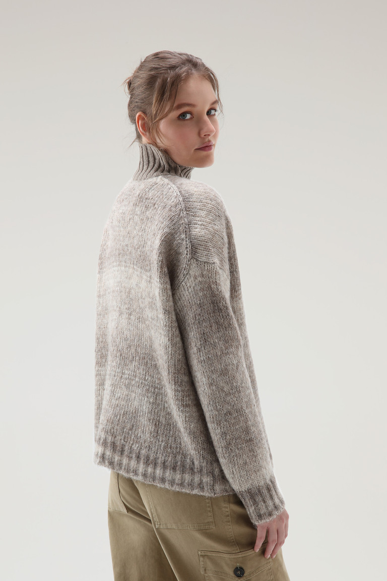 Grey Woolrich Dégradé Turtleneck In Alpaca Wool And Cotton Blend Women's Sweaters | 0674185-ZK