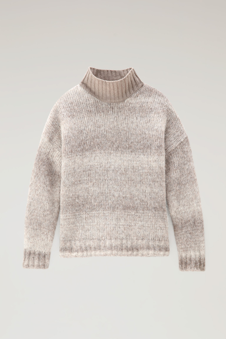 Grey Woolrich Dégradé Turtleneck In Alpaca Wool And Cotton Blend Women's Sweaters | 0674185-ZK