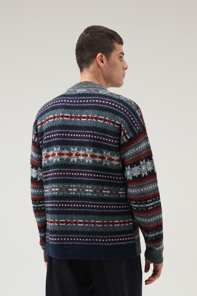 Grey Woolrich Fair Isle Crewneck In Virgin Shetland Wool Men's T Shirts | 9723861-XS