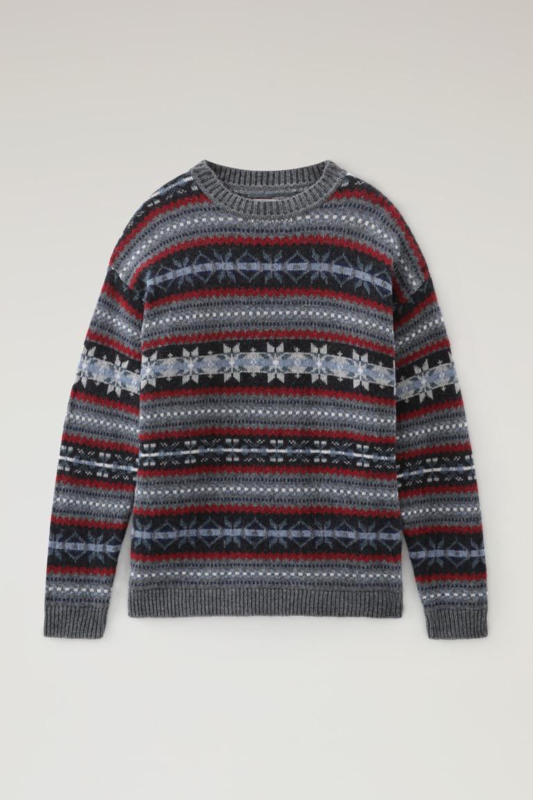 Grey Woolrich Fair Isle Crewneck In Virgin Shetland Wool Men's T Shirts | 9723861-XS