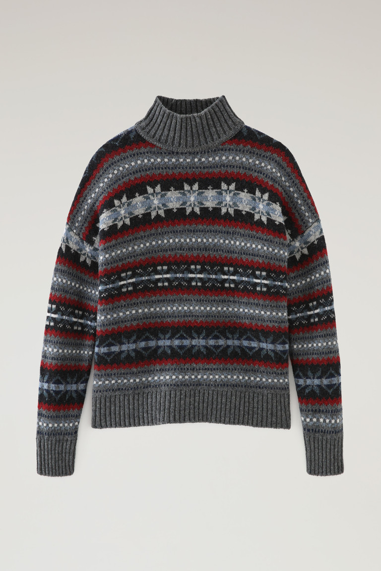 Grey Woolrich Fair Isle Turtleneck Women's Sweaters | 9358674-TS