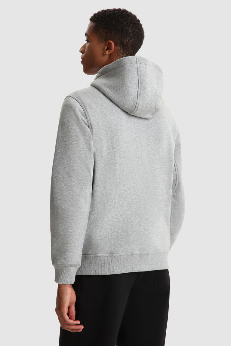 Grey Woolrich Luxe Full-Zip Hoodie Men's Sweatshirts | 2615379-TK